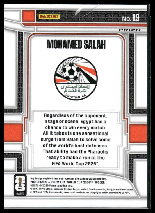 2026 Panini Prizm FIFA World Cup #19 Mohamed Salah Scorers Club Silver Prizm