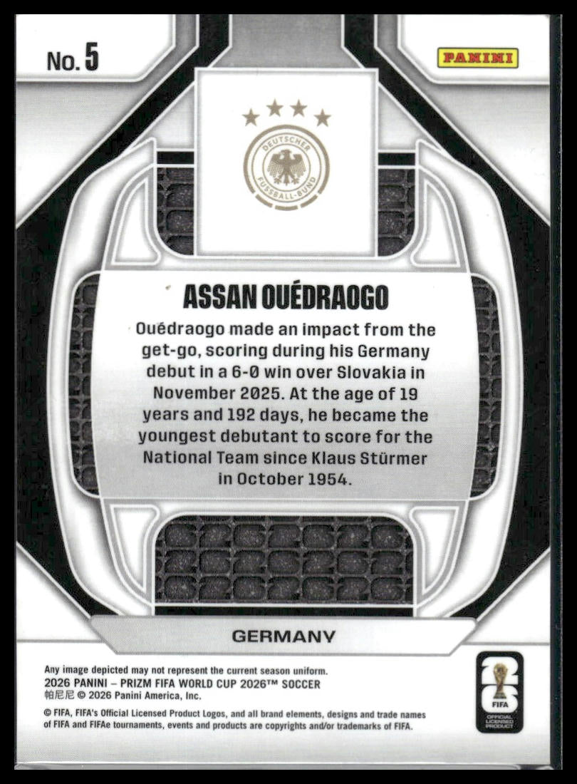 2026 Panini Prizm FIFA World Cup #5 Assan Ouedraogo New Era Purple Prizm