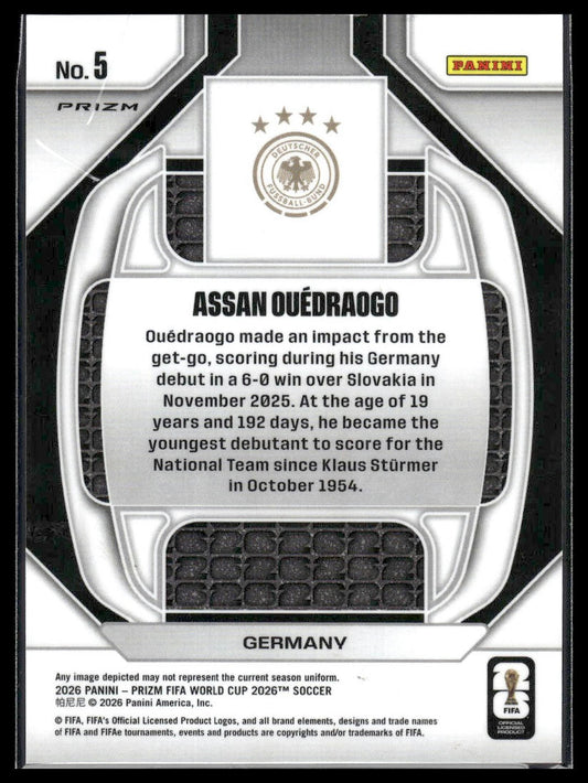 2026 Panini Prizm FIFA World Cup #5 Assan Ouedraogo New Era Pink Prizm