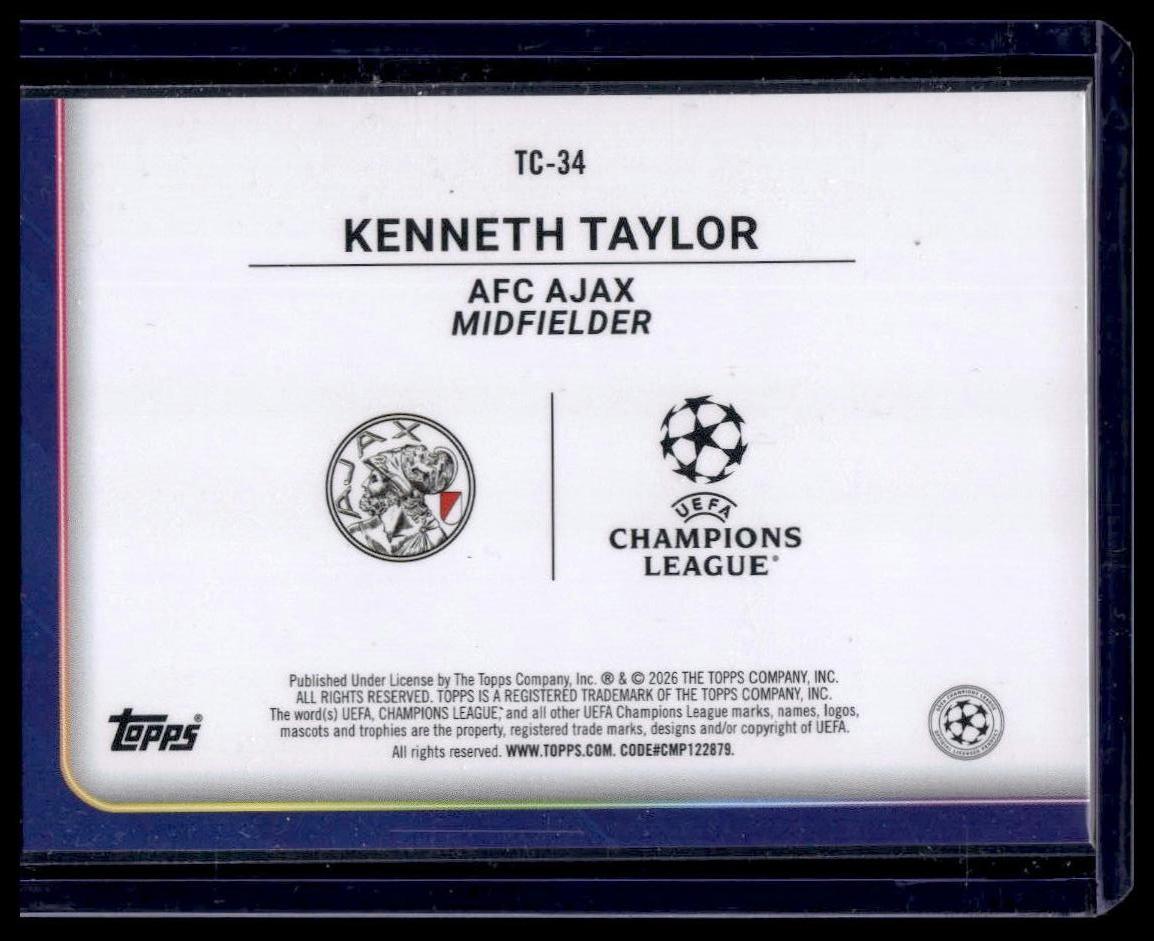 2025-26 Topps UEFA Club Competitions #TC-34 Kenneth Taylor Trophy Chasers