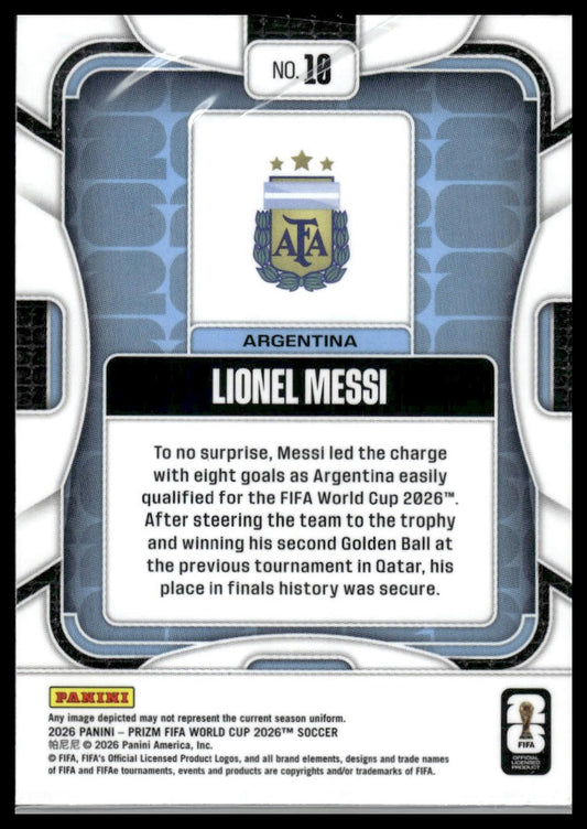 2026 Panini Prizm FIFA World Cup #10 Lionel Messi Silver Prizm