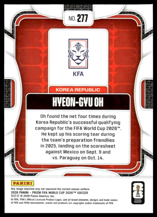 2026 Panini Prizm FIFA World Cup #277 Hyeon-gyu Oh Silver Prizm