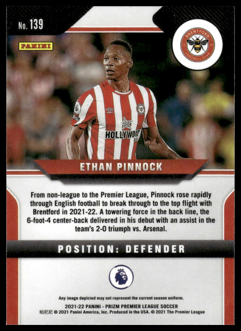 2021-22 Panini Prizm Premier League #139 Ethan Pinnock