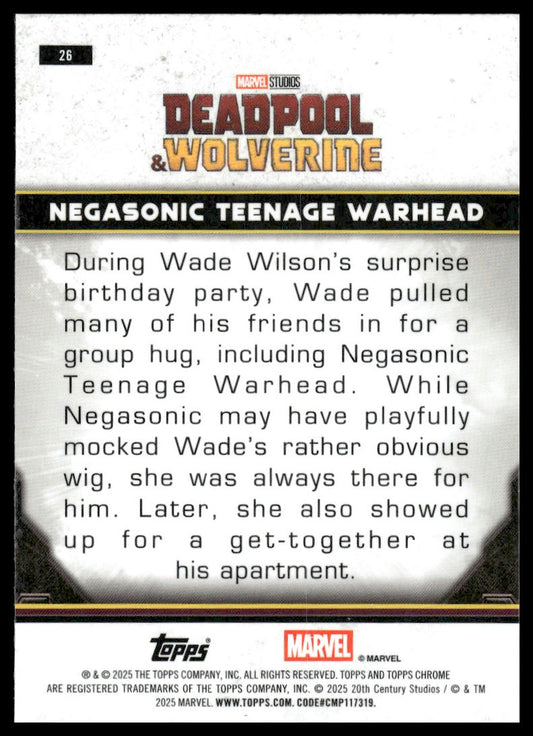 2025 Topps Chrome Marvel Deadpool #26 Negasonic Teenage Warhead