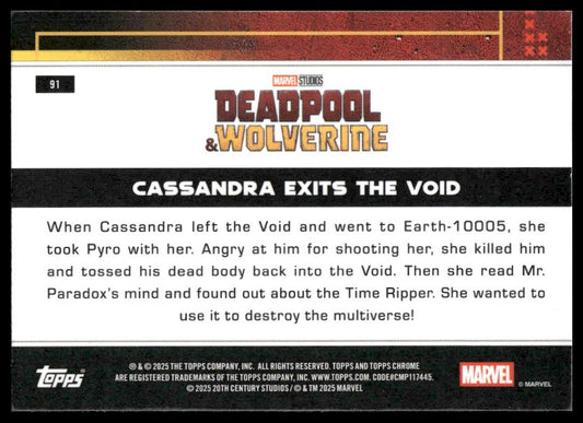 2025 Topps Chrome Marvel Deadpool #91 Cassandra Exits The Void