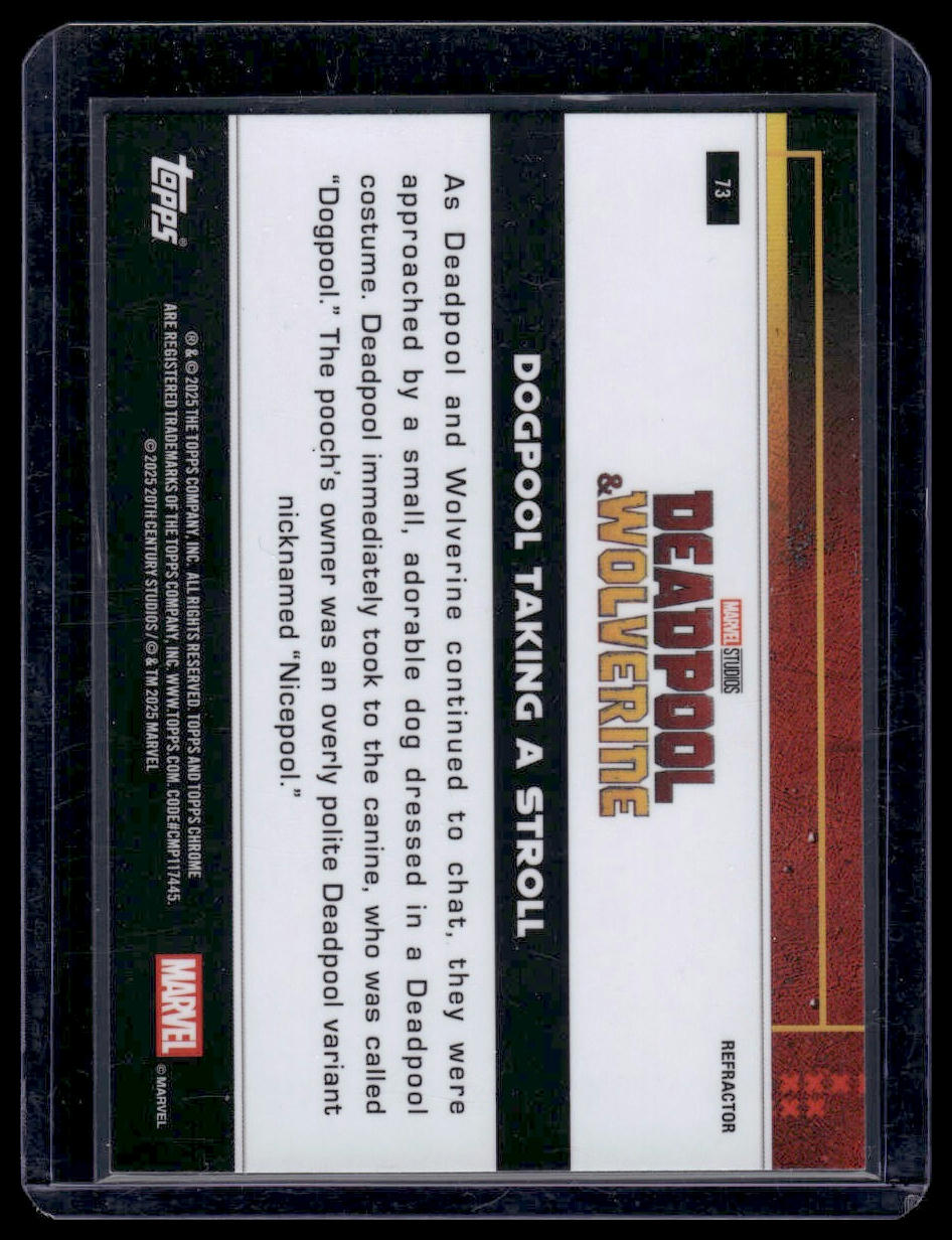 2025 Topps Chrome Deadpool #73 Dogpool Taking a Stroll Refractor