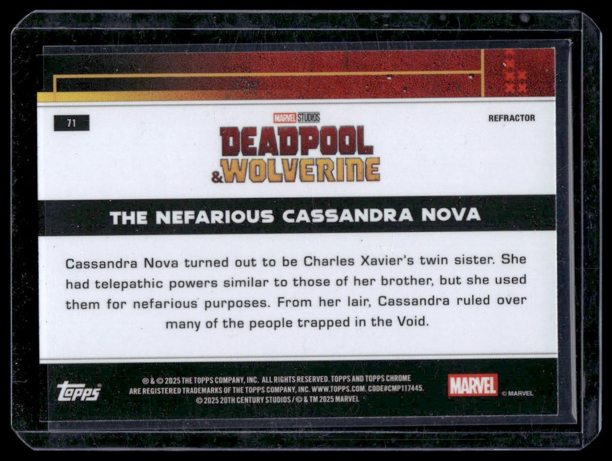 2025 Topps Chrome Deadpool #71 The Nefarious Cassandra Nova Refractor
