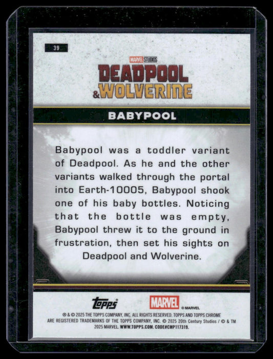 2025 Topps Chrome Marvel Deadpool #39 Babypool Mini-Diamonds Refractor