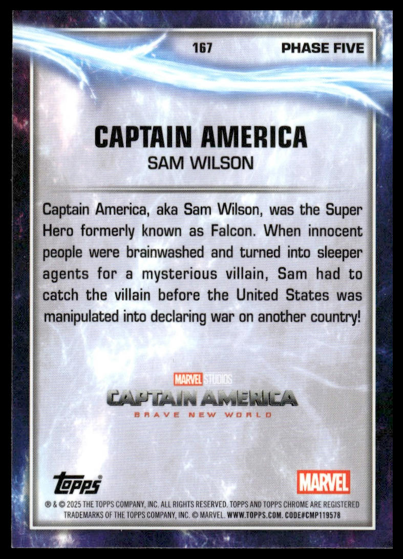 2025 Topps Chrome Marvel Studios #167 Captain America
