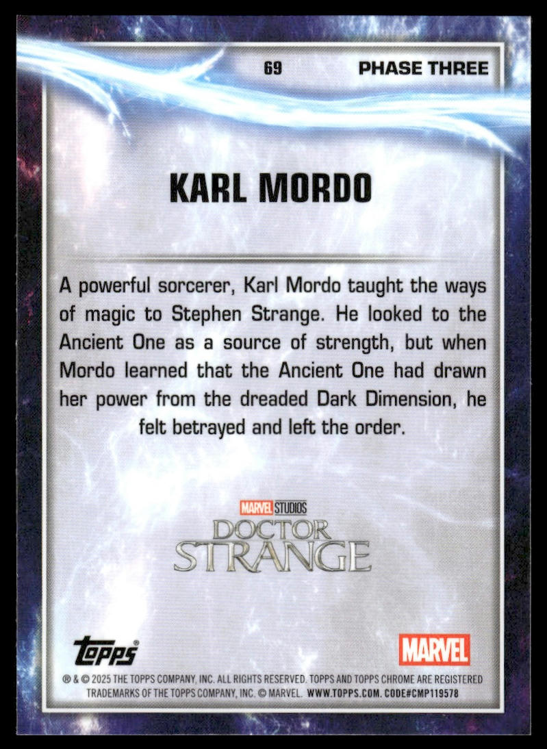 2025 Topps Chrome Marvel Studios #69 Karl Mordo