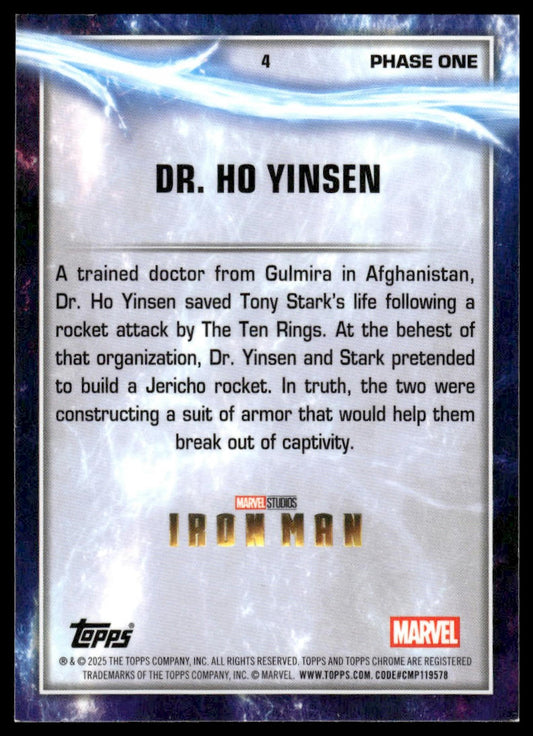 2025 Topps Chrome Marvel Studios #4 Dr. Ho Yinsen