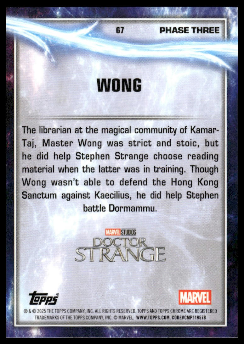 2025 Topps Chrome Marvel Studios #67 Wong