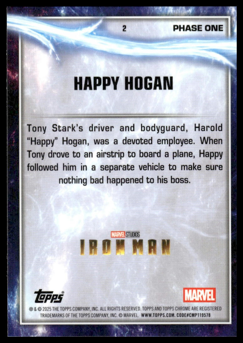 2025 Topps Chrome Marvel Studios #2 Happy Hogan