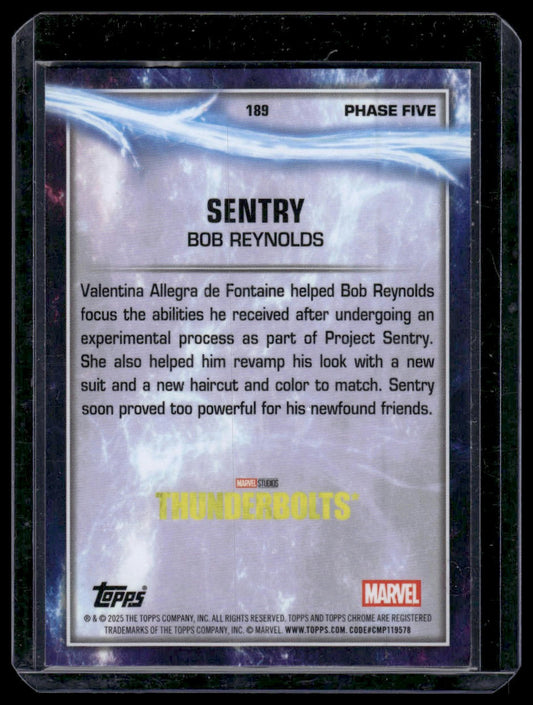 2025 Topps Chrome Marvel Studios #189 Sentry Sky Blue RayWave Refractor