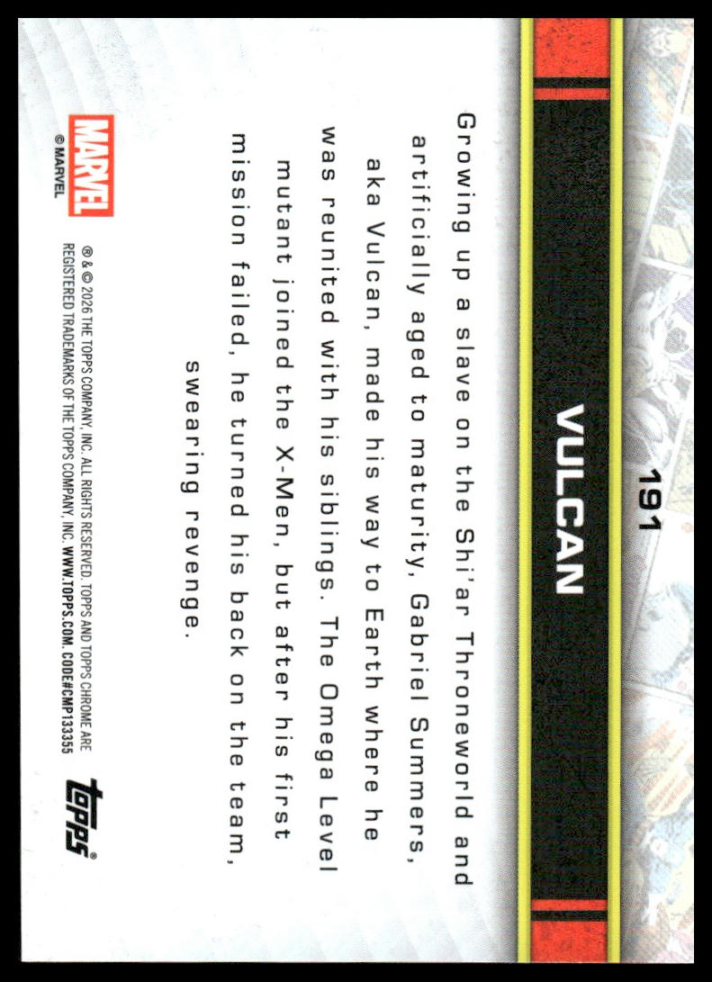 2026 Topps Chrome Marvel Comics #191 Vulcan