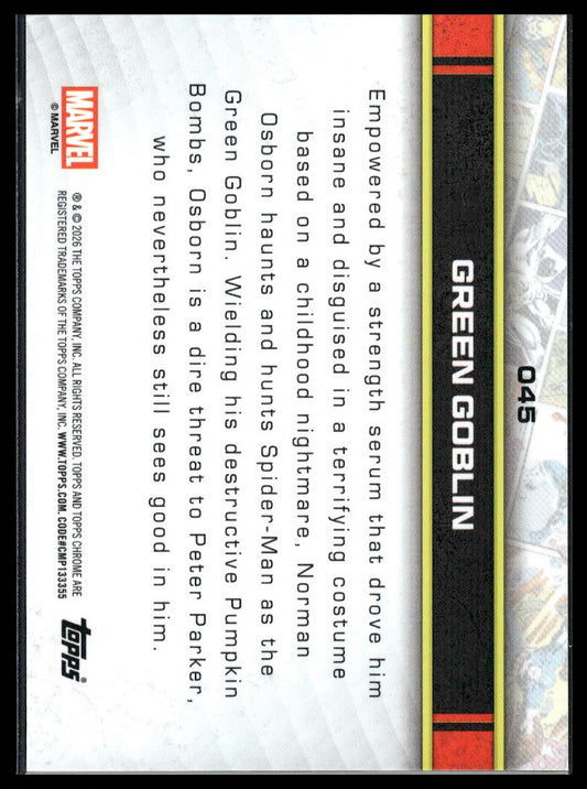 2026 Topps Chrome Marvel Comics #45 Green Goblin