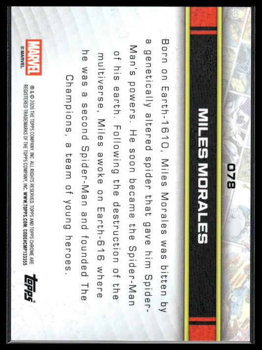 2026 Topps Chrome Marvel Comics #78 Miles Morales