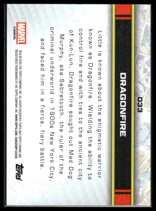 2026 Topps Chrome Marvel Comics #33 Dragonfire