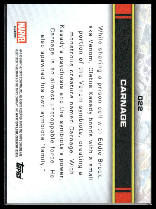 2026 Topps Chrome Marvel Comics #22 Carnage