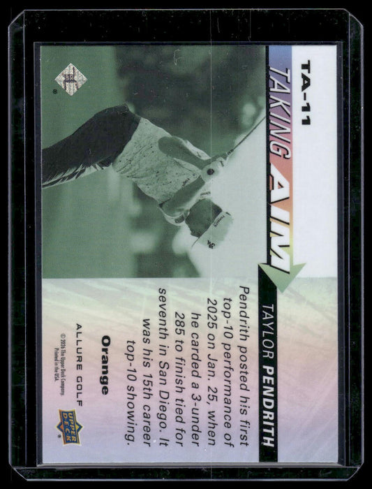 2026 Upper Deck Allure #TA-11 Taylor Pendrith Taking Aim Orange