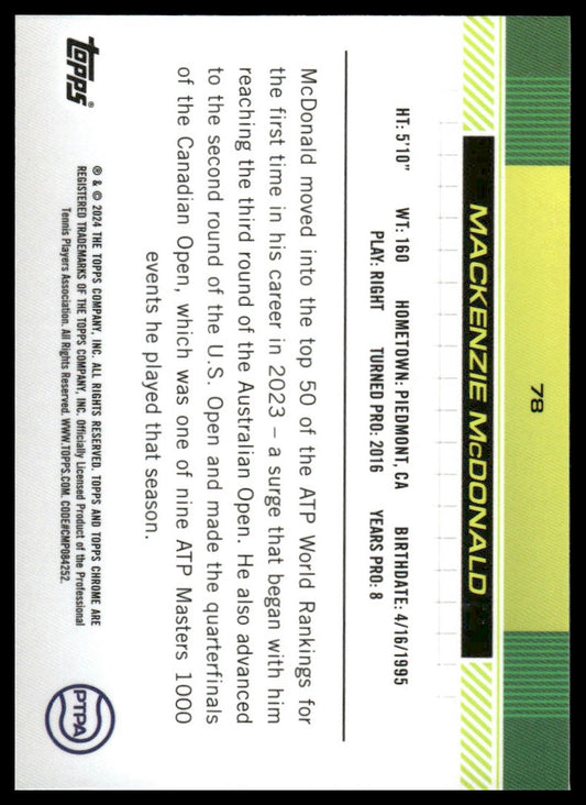2024 Topps Chrome #78 Mackenzie McDonald Green Grass Court Refractor #/99
