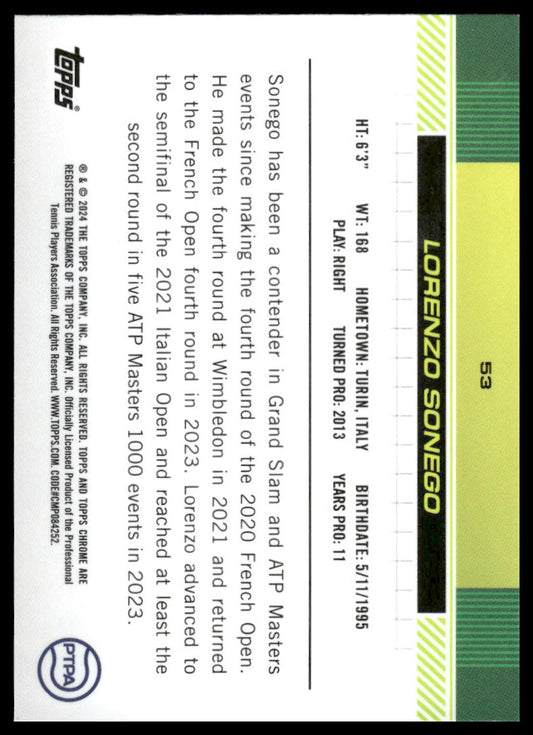 2024 Topps Chrome #53 Lorenzo Sonego Sepia Refractor
