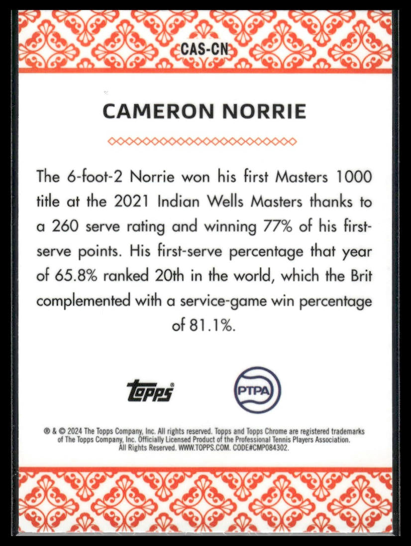 2024 Topps Chrome #CAS-CN Cameron Norrie Aces