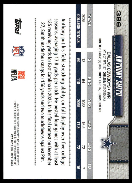 2026 Topps Flagship #396 Anthony Smith