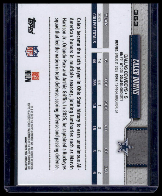 2026 Topps Flagship #363 Caleb Downs