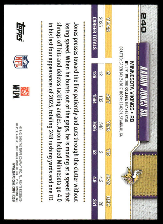 2026 Topps Flagship #240 Aaron Jones Sr.