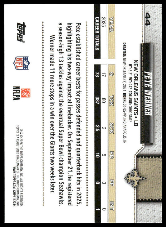 2026 Topps Flagship #44 Pete Werner