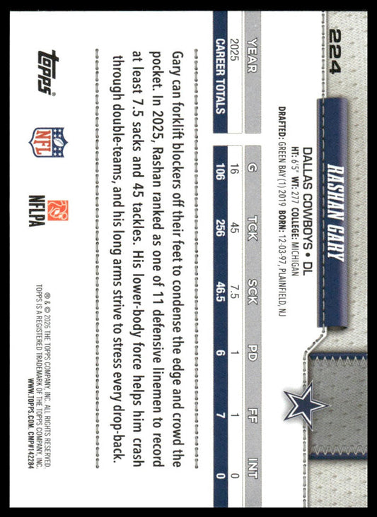 2026 Topps Football #224 Rashan Gary