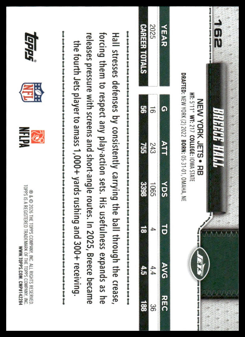 2026 Topps Football #162 Breece Hall