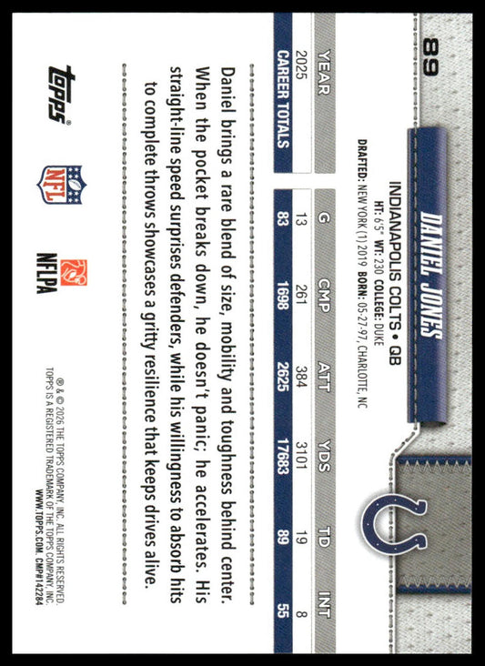 2026 Topps Football #89 Daniel Jones