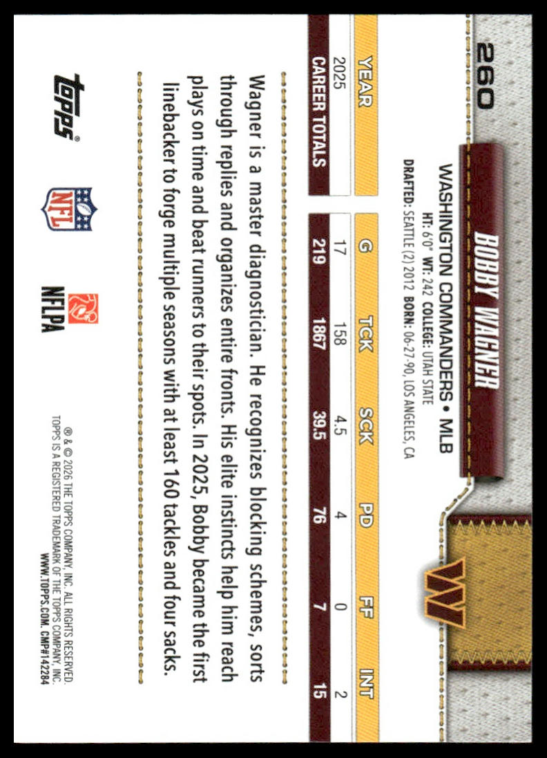 2026 Topps Flagship #260 Bobby Wagner