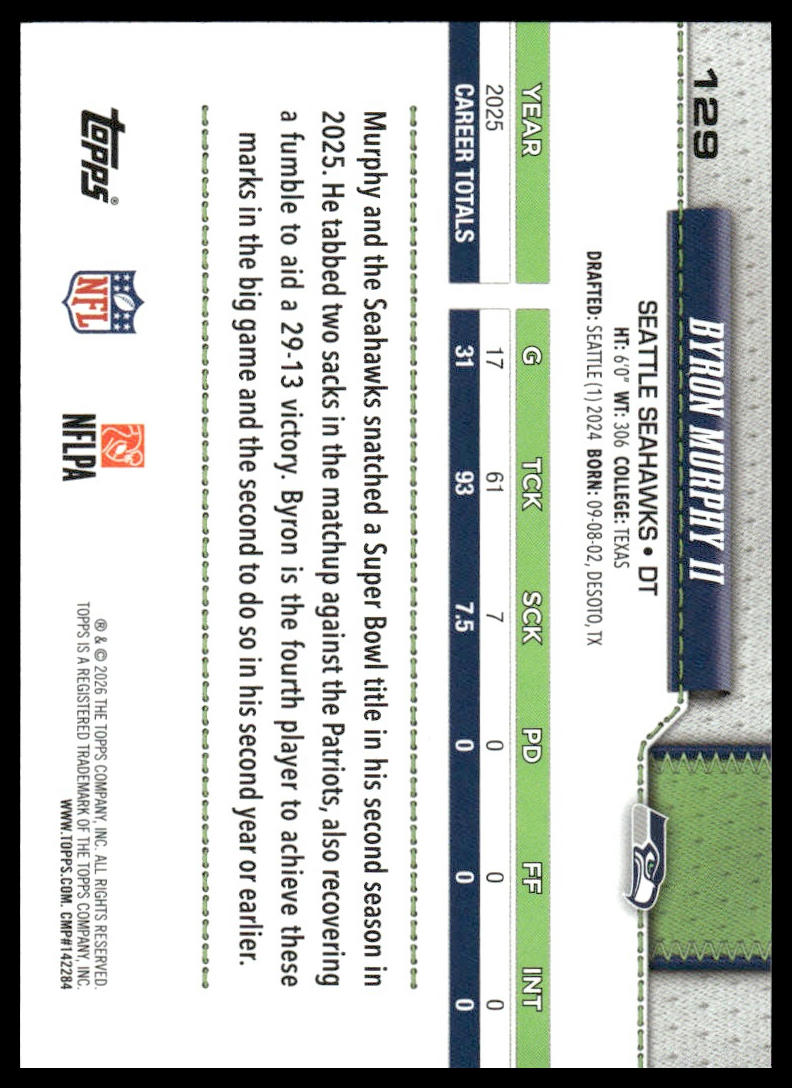 2026 Topps Flagship #129 Byron Murphy II