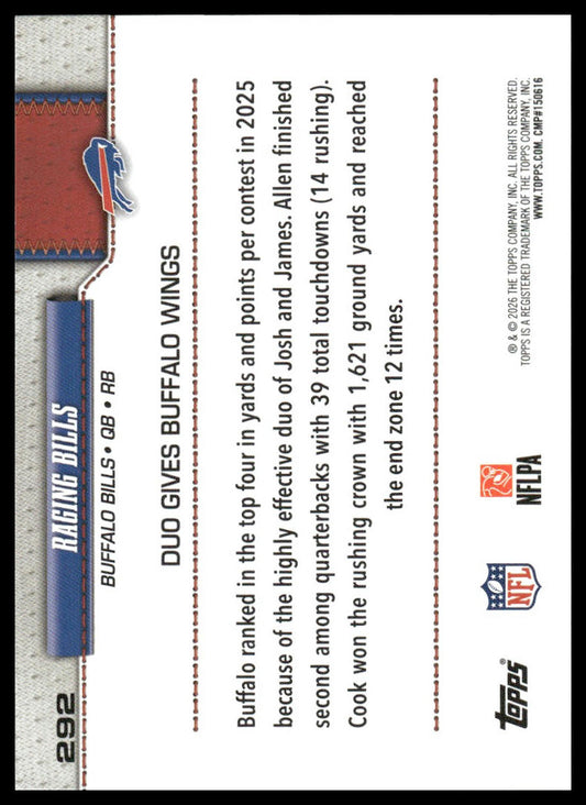 2026 Topps Football #292 Raging Bills Combo