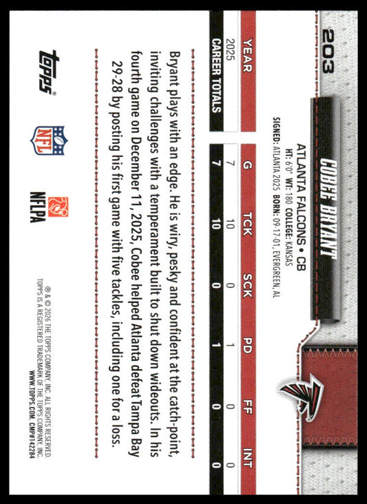 2026 Topps Football #203 Cobee Bryant