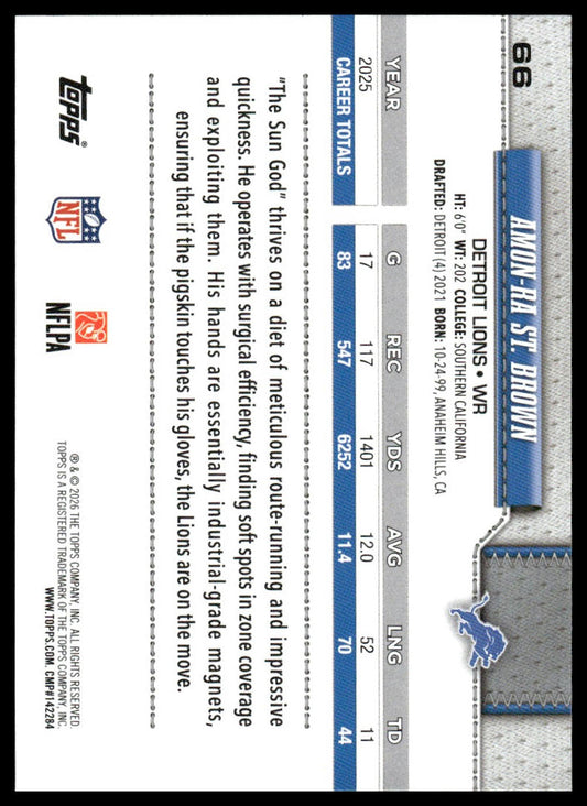 2026 Topps Flagship #66 Amon-Ra St. Brown