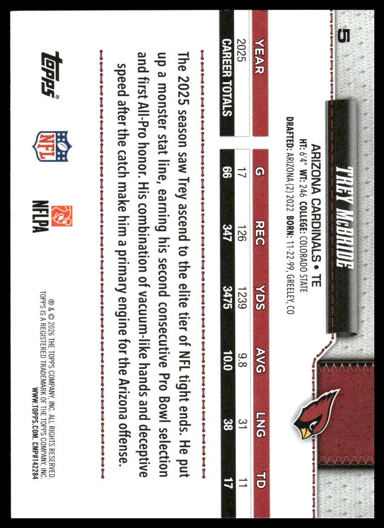 2026 Topps Football #5 Trey McBride