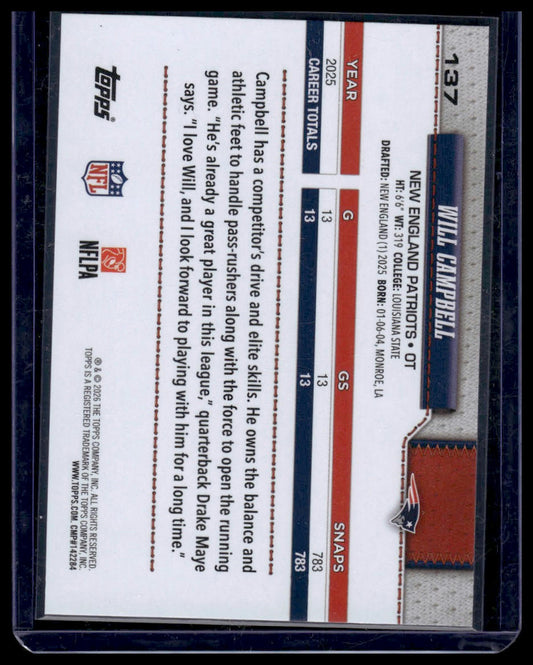 2026 Topps Flagship #137 Will Campbell