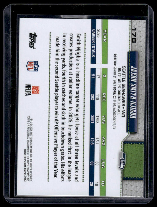 2026 Topps Football #178 Jaxon Smith-Njigba