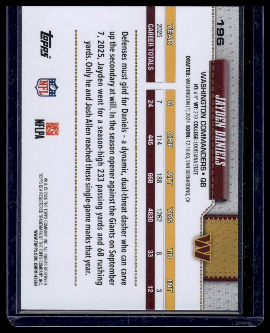 2026 Topps Football #196 Jayden Daniels