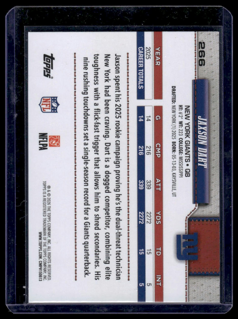 2026 Topps Flagship #266 Jaxson Dart