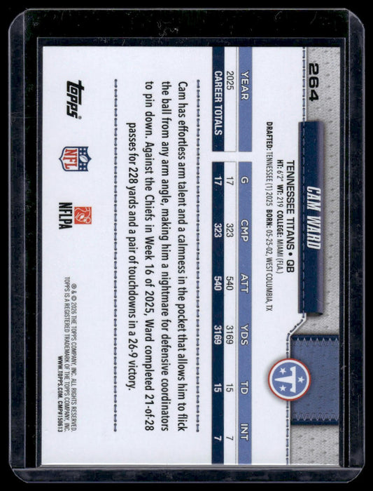 2026 Topps Flagship #264 Cam Ward