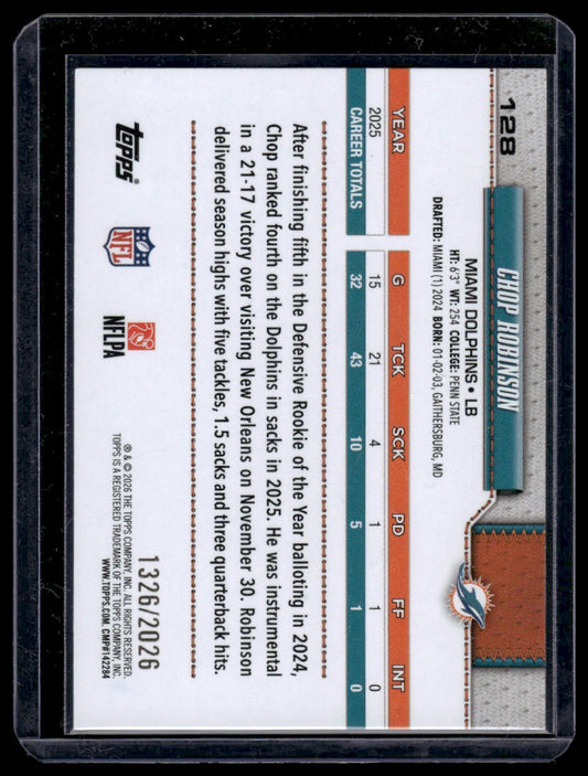 2026 Topps Flagship #128 Chop Robinson Gold /2026 #/2026