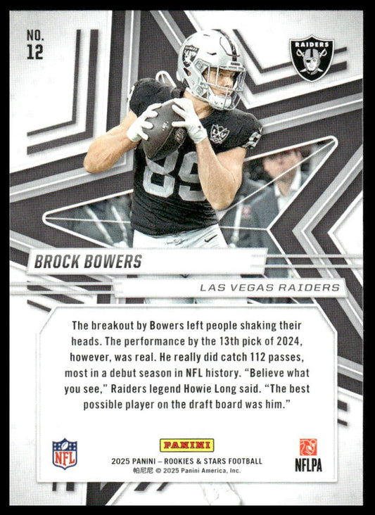 2025 Panini Rookies & Stars Football #12 Brock Bowers