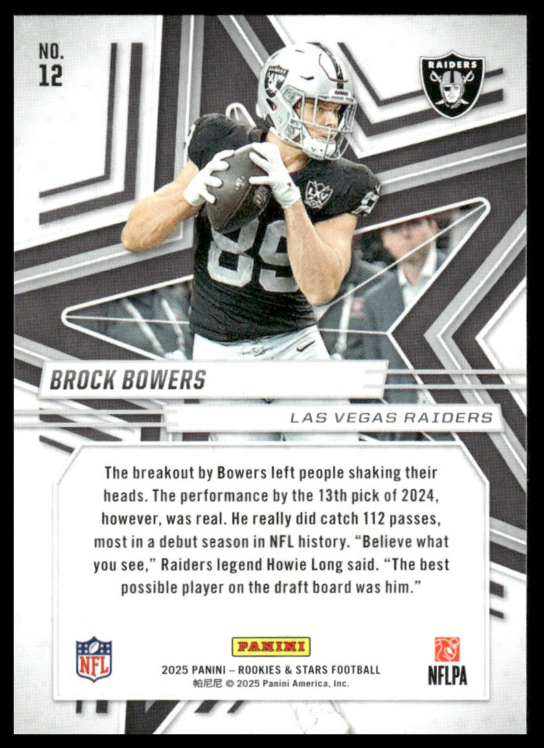 2025 Panini Rookies & Stars Football #12 Brock Bowers