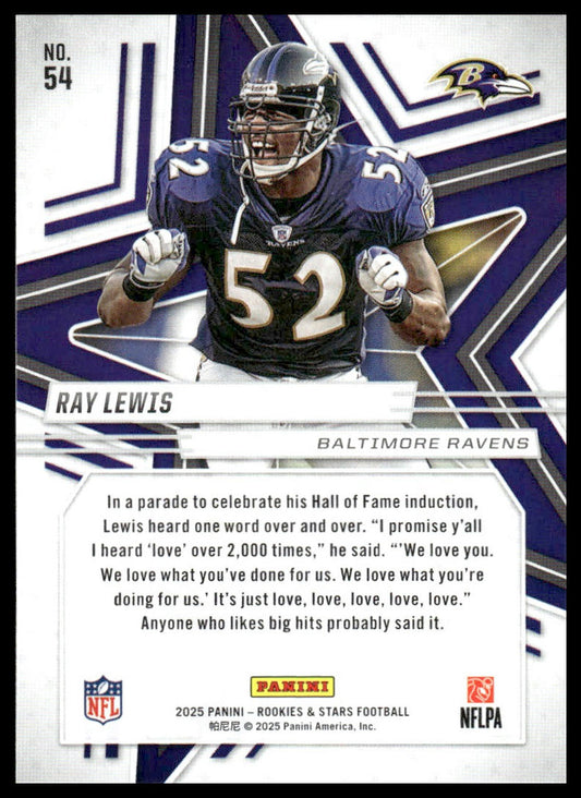 2025 Panini Rookies & Stars Football #54 Ray Lewis