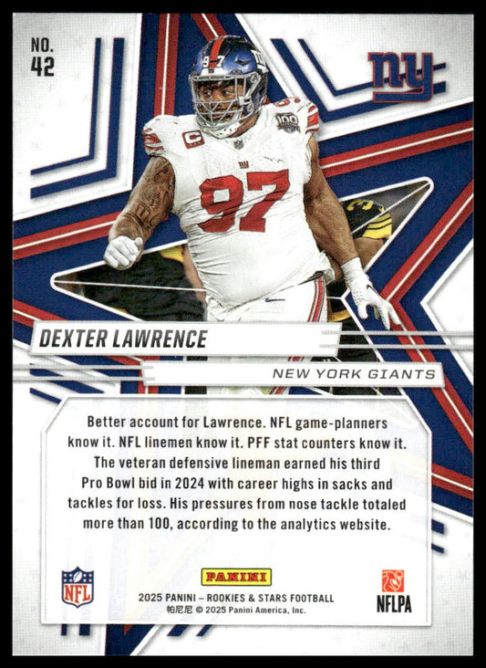 2025 Panini Rookies & Stars Football #42 Dexter Lawrence Red